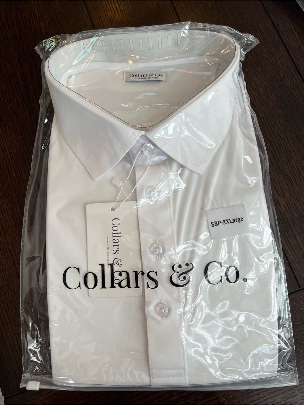 Collars & Co. Men’s White Dress Shirt - 2XL Relaxed Button Down Career Business
